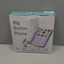 Big Button Phone for Seniors, 9 Pictured Big Buttons,Extra Loud Ringer,Wired Simple Basic Landline Telephone for Visually Impaired Old People with Large Easy Buttons, Emergency House Phones
