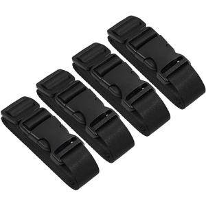 Vigorport Utility Straps with Quick Release Buckle,Nylon Backpack Accessory Sleeping Bag Strap,1.25"*72" Adjustable for Hiking,Travel,Outdoor Sports-4 Pack(Black)