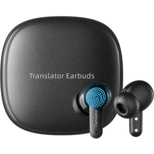 Offline AI Translator Earbuds M3 Language Translator Device Translation Earbuds Real Time Support 144 Languages No Subscription Required (with Lifetime Free Offline Translation Black)