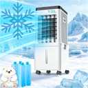 Swamp Cooler, Portable Air Conditioners, Evaporative Cooler 2026 Upgraded Air Cooler, Windowless Portable AC Unit Cooling Fan That Blow Cold Air, Ultra Quiet for Room, Restaurant, Home (creamy)