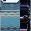 for iPhone air case, Aramid Carbon Fiber Pattern Design, Fit for Magsafe, with Metal Ring Lens Protection (Blue, iPhone air)