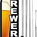 4 Less Co BREWERY Windless Swooper Flag Feather Banner Sign 15 ft Tall Large Pole Kit kq-h