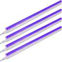 Barrina UV LED Blacklight Bar, 9W 2ft, T5 Integrated Bulb, Black Light Fixture for Blacklight Poster Halloween Decorations and Christmas Party, Fun Atmosphere with Built-in ON/Off Switch (4-Pack)