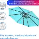 9ft Patio Umbrella Replacement Canopy Only,Outdoor Table Market Yard Umbrella Top for Outdoor Umbrella Canopy with 8 Ribs (Sky Blue)