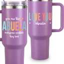 Abuela Tumbler 40oz, Perfect Abuela Gifts from Grandchildren, Regalos para Abuela, Ideal Presents for Mothers Day, Regalo para Abuela en Espaol, Gifts for Abuela for Birthday, Christmas, Gift Ready, Purple 