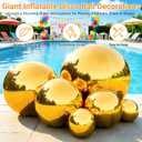 Inflatable Mirror Ball Set, 6PCS Gold | Reusable, Reflective Disco Ball Spheres, With Pump, For Party Decor, Events, Pool, Wedding, Photo Props