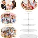 weddingwish 5 Tier Round Cupcake Stand for 50 Cupcakes, Acrylic Cupcake Display Stand, Clear Cupcake Tier Stand, Cupcake Holder Stand