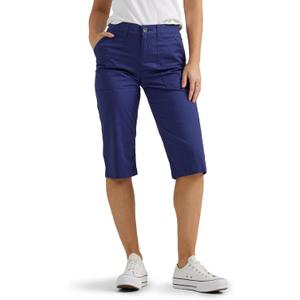Lee Women's Ultra Lux Comfort with Flex-to-go Utility Skimmer Capri Pant (14, Medieval Blue)