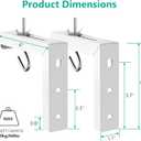 WALI Universal Projector Screen Ceiling Mount, Wall Hanging Mount L-Brackets, 6 inch Adjustable Extension with Hook Kit, Perfect Projector Screen Placement Hold up to 66 lbs (PSM001-W), White