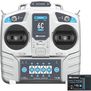 GoolRC MicroZone 6CH RC Transmitter and Receiver Compatible with MC6RE, E6R-E, MC7RB, and MC9002 2.4GHz Radio Controller for SU27 RC Airplane Drone Multirotor Helicopter Car Boat