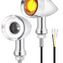 Benlari Motorcycle Bullet 48 LEDs Front Turn Signal Light SMD Blinker Indicator Fit for Honda Yamaha Suzuki Kawasaki Harley Sportster(Chorme/White and Amber Light)