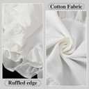 Oudain White Ruffle Table Runner Cotton Fabric 118 x 13.8'' Farmhouse Rustic Ruffled Edge Table Runner Wedding Decor for Spring Baby Shower Bridal Shower Party