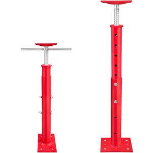2 Pack Adjustable House Floor Jacks, 19"-38" Height Range Jack Post for Leveling, 2-3 Ton Lod Capacity Heavy-Duty Basement Support Screw Jack for House Foundation, Stairs, Porches, Roof Beams, Red