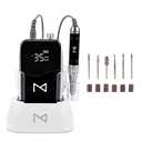 M Mase- Professional Nail Drill Machine - Coreless 2-in-1 Nail File - Electric, Cordless, 35000 RPM, HD Display - Electric Nail Drill for Professional & Home Use (Black)