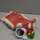 Chinese Dance Lion Dog Costume Chinese New Year Hoodies Spring Festival Winter Dog Warm Clothes Pet Coat Dress up (Red,Small)