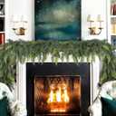 Lvydec Christmas Pine Garland Greenery Decoration, Realistic Cedar Cypress Garland for Holiday Mantel Fireplace Table Centerpiece