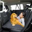 Dog Seat Cover for Back Seat Pet Cover for Dogs Hard Bottom Extender Seat Cover Car Seat Protector Waterproof Dog Hammock for Car SUV Truck Traveling Camping Black
