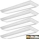 FAITHSAIL Dimmable 4FT LED Wraparound Light, 3 Color Temperature 3000K/4000K/5000K CCT 50W 5500LM 4 Foot Kitchen LED Light Fixture, Flush Mount 48 Inch Linear Ceiling Lighting Fixture, 4 Pack