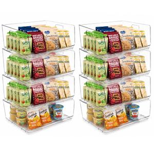 ClearSpace Stackable Storage Bins, Front Pantry Organizer, Large, 6 Pack