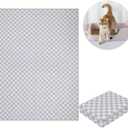 Lovewag Pets Cat Litter Box Mats 2 Pack - Large 36x48 Inch Machine Washable, Easy Clean,Non-Slip,Waterproof Mats for Indoor Cats-Kitty Litter Mess Control & Pet Urine Floor Protection (Taupe Checkers)