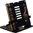 Book Stand, Adjustable Book Stand for Reading, Foldable Book Hoder Stand for Book Lovers Gifts Cookbook Stand (Black Gold)