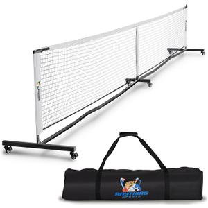 Deluxe Heavy Duty Pickleball Net with Wheels – Regulation Size Portable Net System with Lockable Wheels & Wheeled Carry Case | Tournament-Ready, Fast Setup | Backyard, Driveway, Gym & Court Use, 22 feet x 3 feet