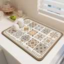 Mandala Boho Dish Drying Mats For Kitchen Counter Dryer Coffee Maker Bar Mat Table Countertop Pot Rubber Spill Pad (B Style, 23.615.7)