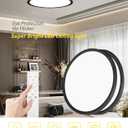 2Pack 20 Inch Remote Control Dimmable Large LED Flush Mount Ceiling Light Panel,40W 4350LM,2700K-6000K Adjustable Color,Ultra Thin Round Ceiling Light Fixture for Hallway Kitchen Home Office(Black)