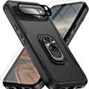 for Google Pixel 10 Pro Case [15 FT Military Grade Drop Protection] with Screen Protector & Lens Protector Heavy-Duty Shockproof Kickstand Case for Pixel 10 Pro Black