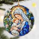 Christmas Ornament, Dodosky 2.8in Ceramic Religious Xmas Decor, Christmas Tree Ornaments, Xmas Decorations for Tree, Holiday Ornament, Gift Ideas, Christian Gifts, Religious Gifts - Virgin Mary