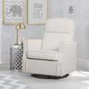 Delta Children Blair Slim Nursery Glider Swivel Rocker Chair, Cream, 26.5x31.5x 36 Inch
