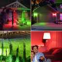 EDISHINE Christmas Decorations PAR38 Red & Green LED Flood Light Bulbs Outdoor, Dimmable LED Light Bulb, 18W(120W Equivalent), Outdoor Weatherproof Light Bulb for Christmas, E26 Base, 4 Pack