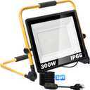 36000LM LED 300W Work Light, Portable Flood Light with 18FT Cord, IP66 Waterproof 5000K Worklight Floodlight for Outdoor, Job Site Workshop Garage Construction Site Lighting