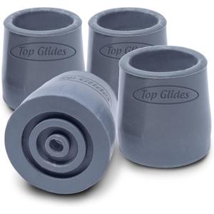 Top Glides Steel-Reinforced Walker Glide Tips (Gray, 1 1/8")