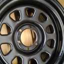 Rough Country Black Steel Wheel - 17x9, 6x5.5 Bolt Pattern, 12mm Offset, 4.25 Bore, Heavy-Duty D-Window Off-Road Rim for Trucks & Jeeps