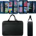 17-Pocket Board Game Organizer Carry Case - Storage & Travel Case for Games, Cards, Tokens, Dice Accessories.