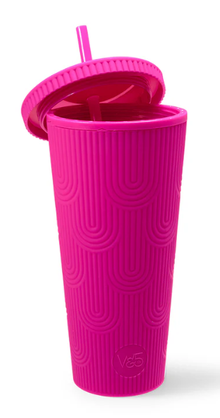 Straw cup, PS material, coffee mug, ocean wave, cactus, 700ml(23.66oz), large capacity drinking cup,simple fashion,(Gradient pink) Straw cup, PS material, coffee mug, ocean wave, cactus, 700ml(23.66oz), large capacity drinking cup,simple fashion,(Gradient pink)
