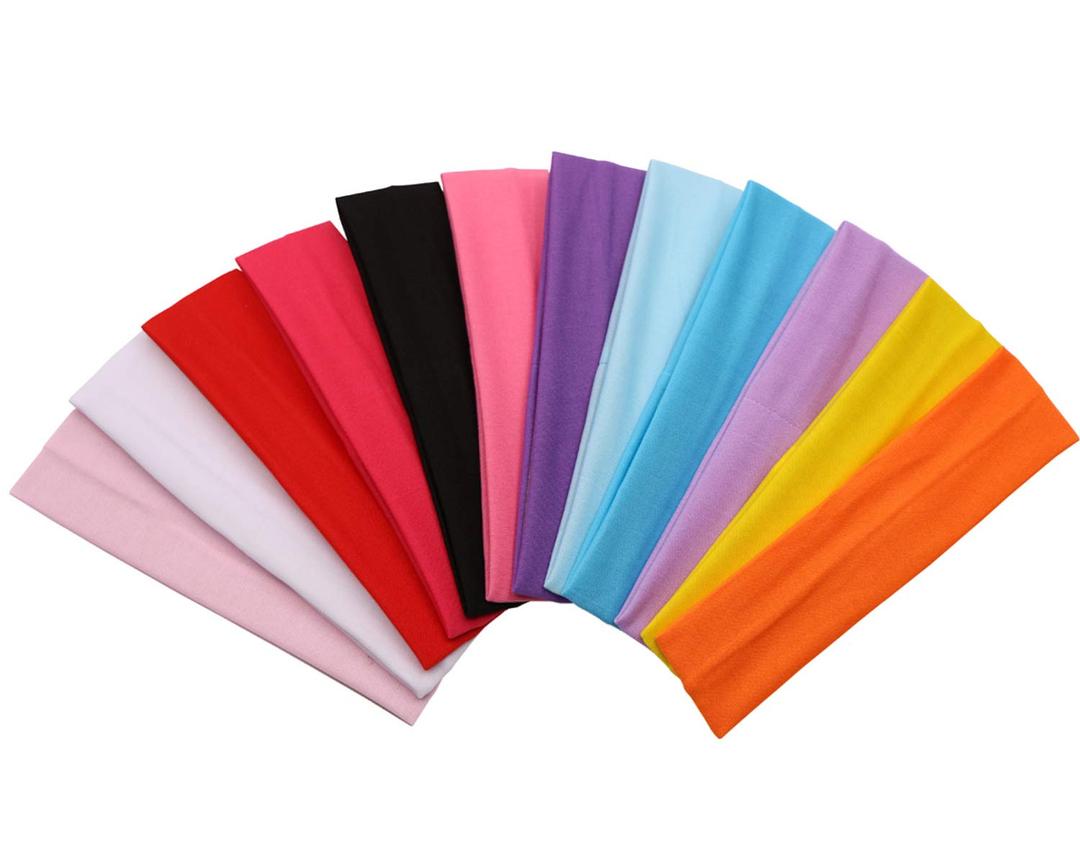 12 Packs Soft Stretchy Elastic Headbands - Beauty Head Wraps and Hair Accessories for Women and Girls