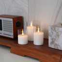Amagic Clear Glass Flameless Candles Battery Operated with Timer, Remote Control, LED Pillar Candles, Battery Powered, Valentine's Day Decor, Pure White Wax, Set of 3