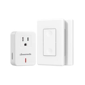 DEWENWILS Wireless Remote Wall Switch and Outlet, Plug in Remote Control Outlet Light Switch for Christmas Decoration, No Wiring, Expandable, 100ft RF Range, ETL Listed (2 Switches and 1 Receiver)