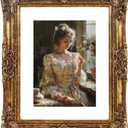 Vintage picture frames 8x10 gold Antique Photo frame with Mat 6x8 Ornate picture frames with Acrylic Glass Baroque Tabletop Wall Hanging Home Decor poster frames