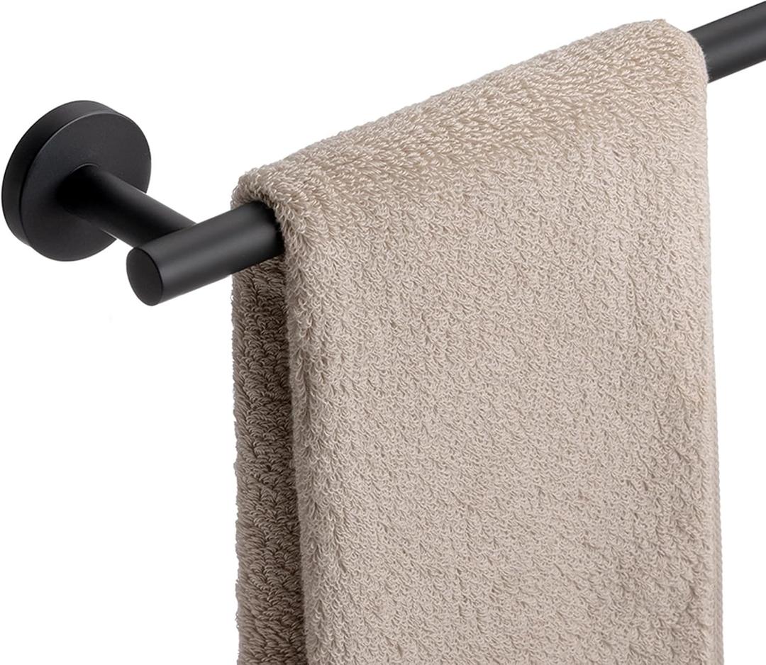 Bathroom Towel Bar, 24 Inch Towel Racks for Bathroom Wall Mounted, Heavy Duty Bathroom Towel Holder Organizer, Stainless Steel Home Towel Rod, Matte Black