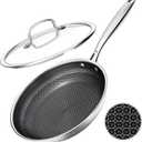 USELUCK Nonstick Frying Pans with Lid, 12-Inch Non Stick Skillet with Honeycomb Surface,Dishwasher-Friendly,Oven-Safe,Induction Compatible,PFAS-Free,Non-Toxic,Compatible with All Cooktops.