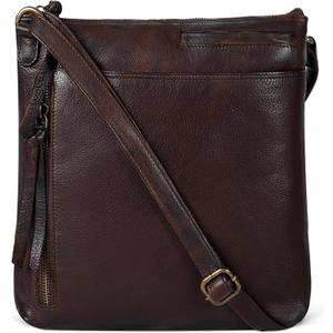 Leather Crossbody Bags for Women - Ladies Sling Handbags - Medium Cross body Purses Handbags - Purses For Women (Washed Brown)