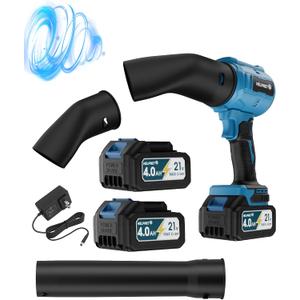 Cordless Leaf Blower, Handheld Blower Ice Blue, 21 volts