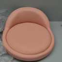 KKTONER PU Leather Round Rolling Stool with Back Rest Height Adjustable Swivel Drafting Work SPA Task Chair with Wheels Pink