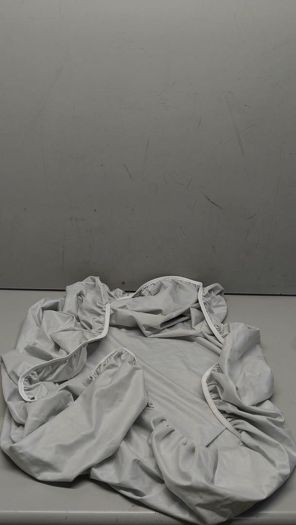 Fitted Kids Mattress Protector Cover Non Comfortable Bed Sheet with Elastic Design for Easy Installation for Standard Mattresses, grey, Size 36" x 12"