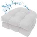 Water-Repellent Outdoor Chair Cushions Set of 2, 19”X19” Patio Chair Cushions with High Elasticity PP Cotton, Thick Tufted Outdoor Patio Furniture Cushions, Seat Cushions for Outdoor Furniture