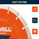 14 Inch Diamond Concrete Saw Blade, Dry/Wet Cutting