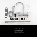Kitchen Faucet with Side Sprayer, Brushed Nickel 2-Handle Faucet for 4 Holes Kitchen Sink